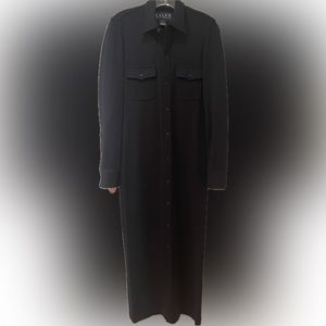 Ralph Ralph Lauren vintage navy wool shirt dress - maxi length
